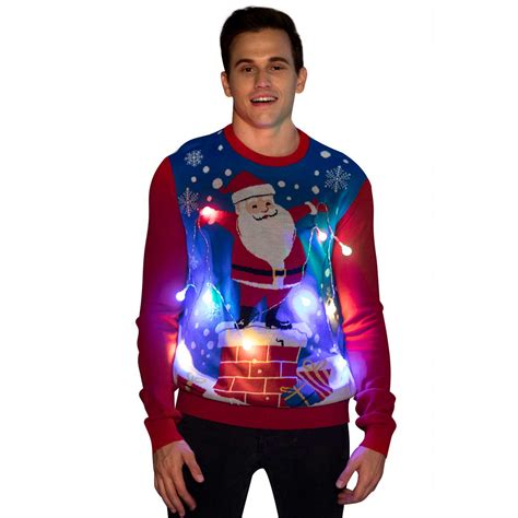 mens ugly light up christmas sweaters|lightweight ugly christmas sweater.